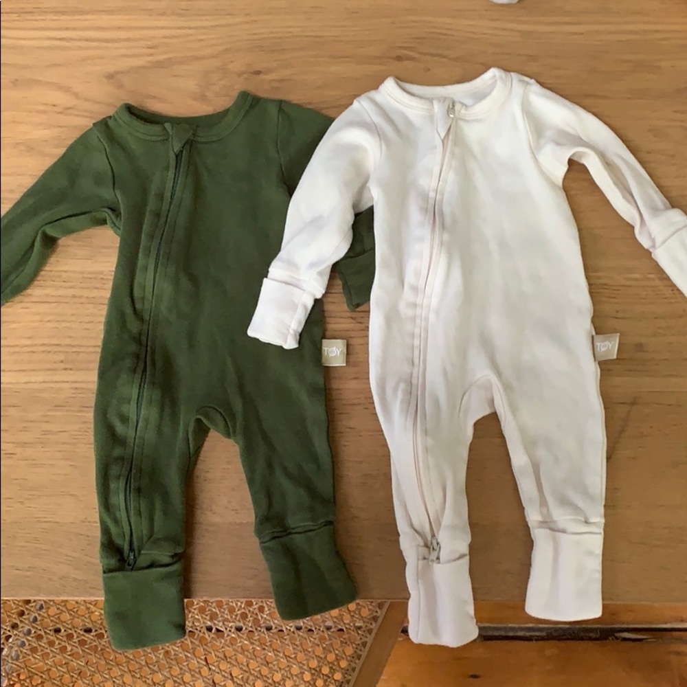 TOEY zipper pajamas w/ fold over cuffs (selling 2)